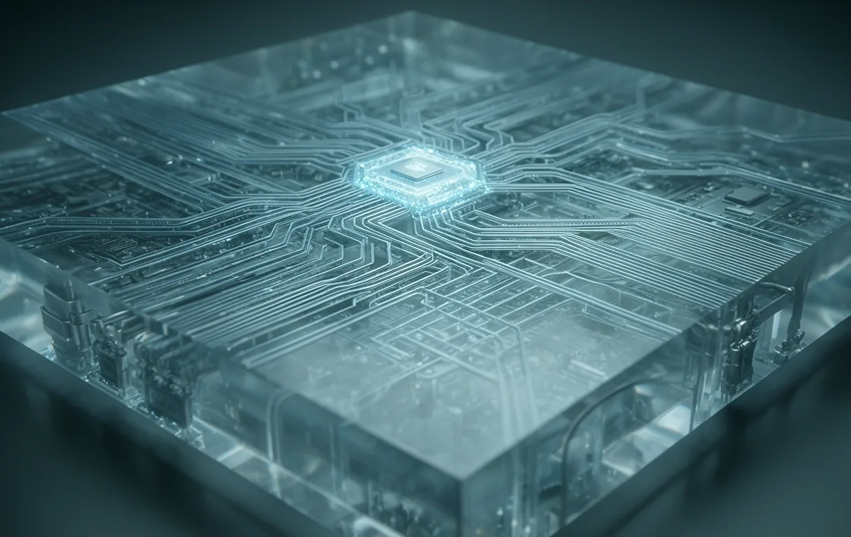 Circuitry under crystalline glass
